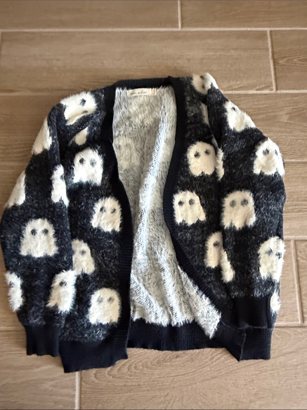 Madison Black and Cream Ghost Knit Cardigan